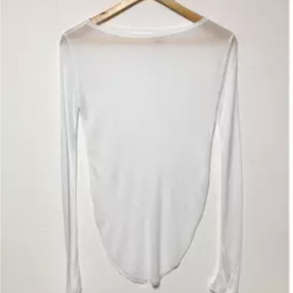 Sexy top long sleeve t-shirt basic slit sheer army green black white - Picture 9 of 16